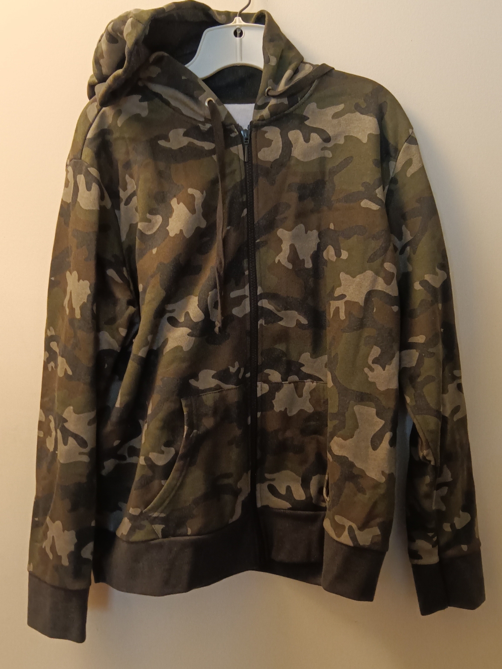 Time and Tru Men's Camo Zip-Up Hoodie Jacket - Green/Brown